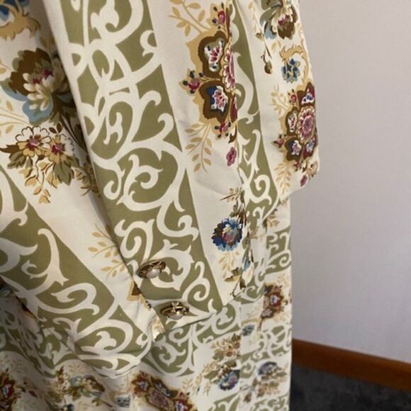 Jo Hanna York by Joan Davis Vintage White Floral print skirt set. size 14W - Picture 6 of 10